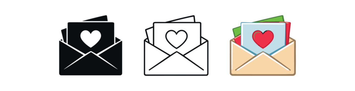 festive holidays stack of greeting cards envelope heart seasonal mail