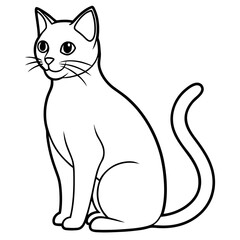 Obraz premium Minimal Sitting Cat Silhouette Vector for Pet or Animal Design