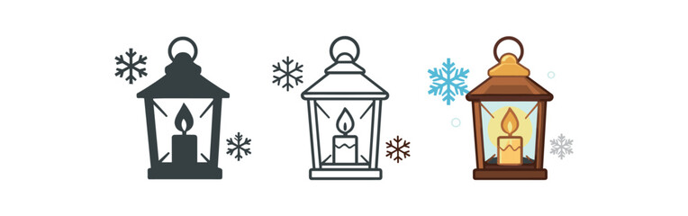 festive holidays candle lantern snowflakes simple cozy winter decor