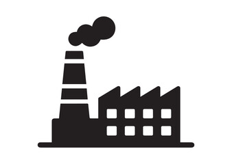 Industrial Plant Icon, Editable Solid Vector Illustration