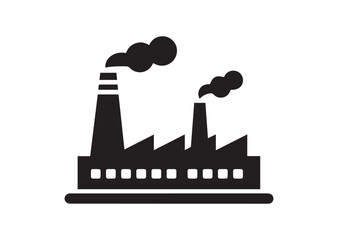 Industrial Plant Icon, Editable Solid Vector Illustration