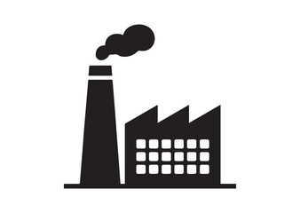 Industrial Plant Icon, Editable Solid Vector Illustration