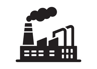 Industrial Plant Icon, Editable Solid Vector Illustration