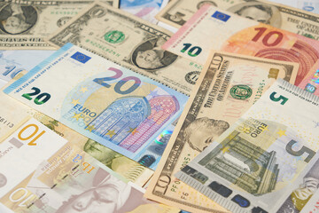Close-Up of Dollar Banknotes on White Background

