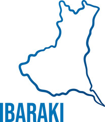 Ibaraki prefecture simplified map in Kanto region,Japan