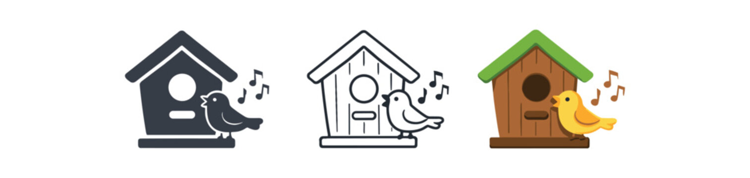 spring easter holidays birdhouse and tiny bird spring song