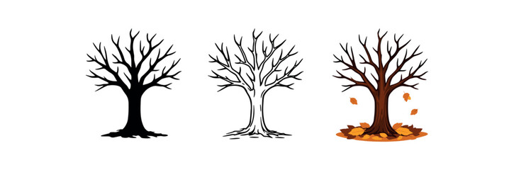 autumn halloween holidays tree with bare branches fall