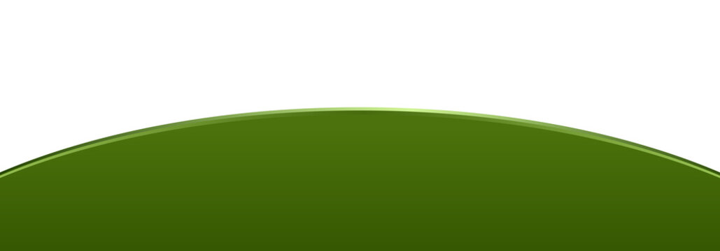 Green shiny half circle shape with light reflection transparent background