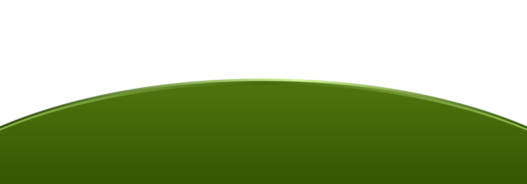 Green shiny half circle shape with light reflection transparent background - Powered by Adobe