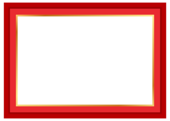 Red and yellow rectangular frame with white center for text or image transparent background