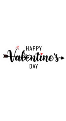 Happy Valentine's Day Typography with Arrow and Heart Accents
