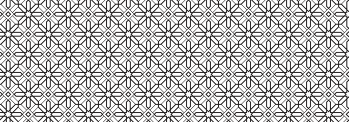 Seamless geometric pattern with repeating black and white shapes transparent background