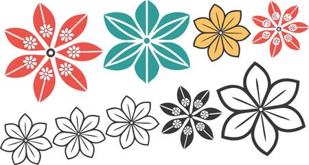 Floral Ornament Collection: An elegant collection of meticulously designed floral ornaments. Each element embodies a unique blend of artistry and aesthetic charm.