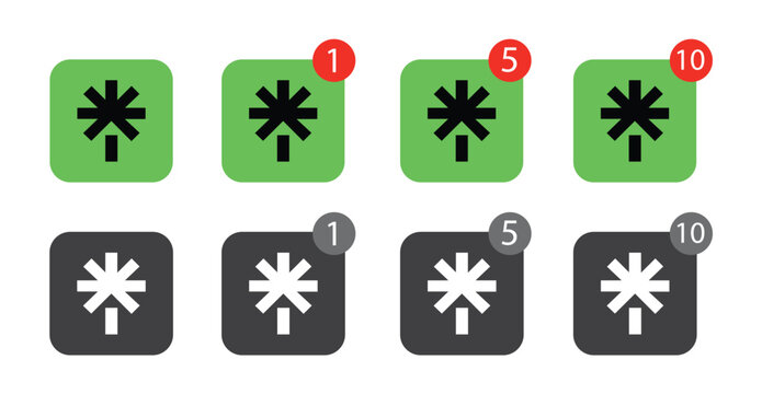 Linktree App Logo Variations with Notification Badges, Editorial Use Only