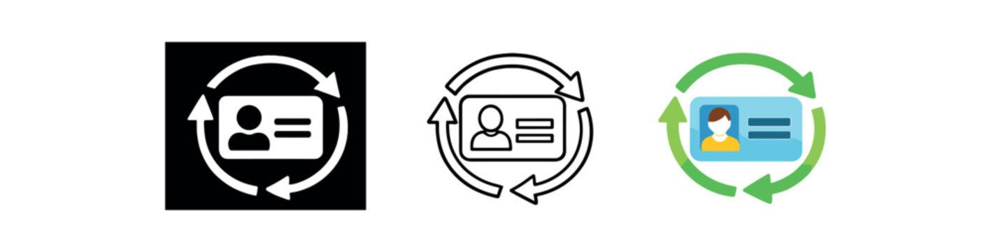 digital identity tiny recycle arrows around id card identity update refresh cycle