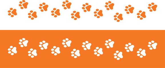 Paw Prints. Cute pets and Dogs pets paw print isolated on white background. Animal paw prints. © Design Field