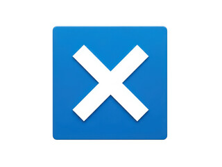 Obraz premium Blue square with white cross icon isolated on transparent background