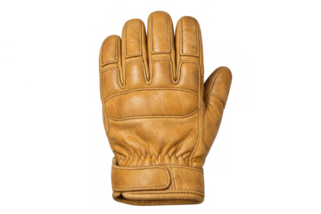 Leather work glove on a transparent background, offering essential hand protection for industrial, construction, and various demanding tasks