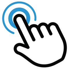 Mauszeiger Hand hier klicken Vektor Icon, clickable pointer hand vector symbol, perfect for UI elements, web design, interactive applications