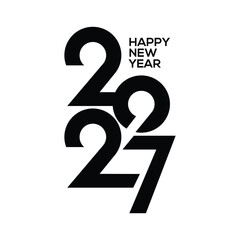 2027, Happy New Year 2027, 2027 Logo Design template with typography logo 2027 for celebration and season decoration. Minimalist trendy  © Artic