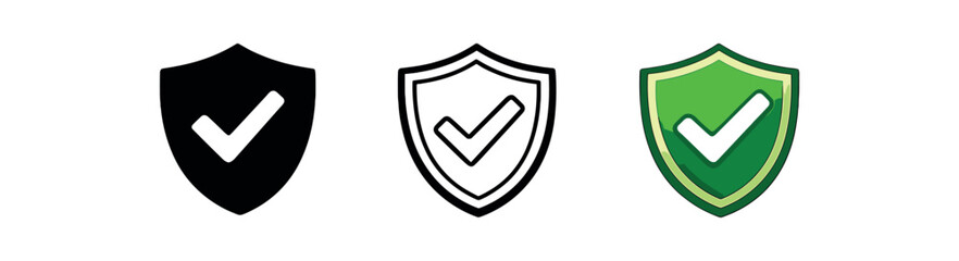 verification shield outline and tick inside trusted approval