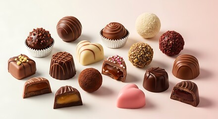 An assorted collection of gourmet chocolates