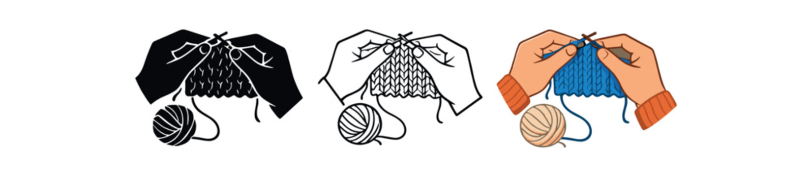 digital detox knitting hands close up calming offline craft moment
