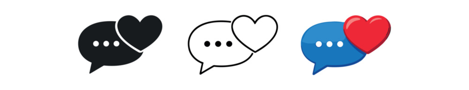 emotional design speech bubble merging with heart communication emotional expression