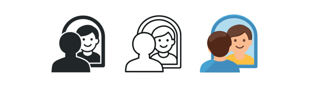 emotional design mirror reflecting smile self reflection positive emotional insight