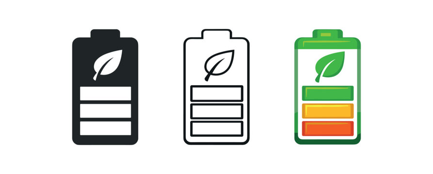 social battery battery icon with tiny leaf symbol nature recharge walk