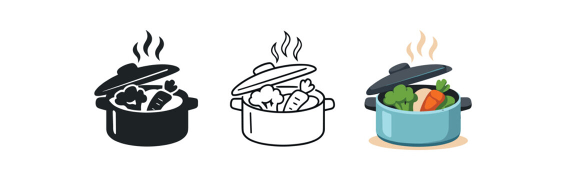 safe feeding steam rising gently from pot safe cooked veggies cozy palette