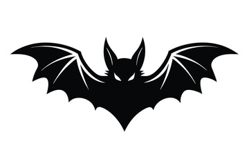 bat silhouette line art vector illustration with a white background