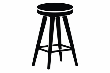 bar stool silhouette line art vector illustration with a white background