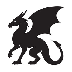 Fototapeta premium Dragon silhouette vector 