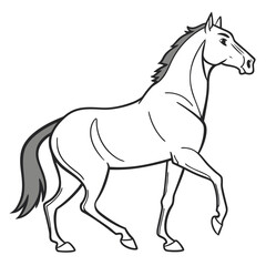 Obraz premium Minimalist Horse Graphic Design Icon on White Background
