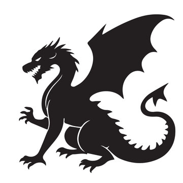 Dragon silhouette vector 