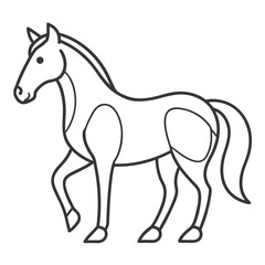 Obraz premium Minimalist Horse Line Art Design Vector Illustration