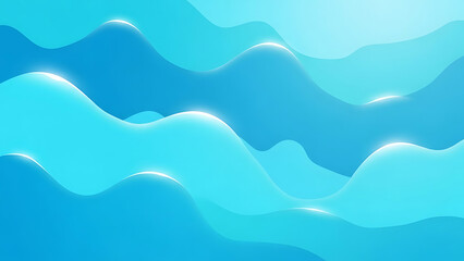 Abstract blue wavy background with gradient effect isolated on transparent background