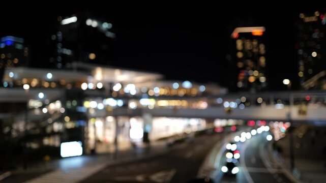 梅田エリアのナイトシーン　ソフトフォーカス背景テクスチャ　2026年1月18日撮影