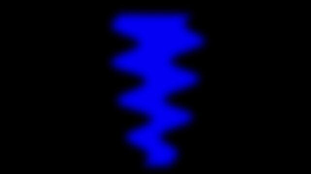 Abstract blue blurred glowing wavy line or zigzag shape on black background motion loop