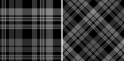 Black with white set plaid seamless.