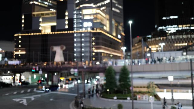 大阪・梅田の夜景ボケ　アウトフォーカス背景　2026年1月18日撮影