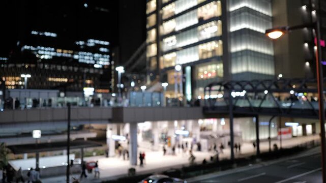 大阪・梅田の夜景ボケ　アウトフォーカス背景　2026年1月18日撮影