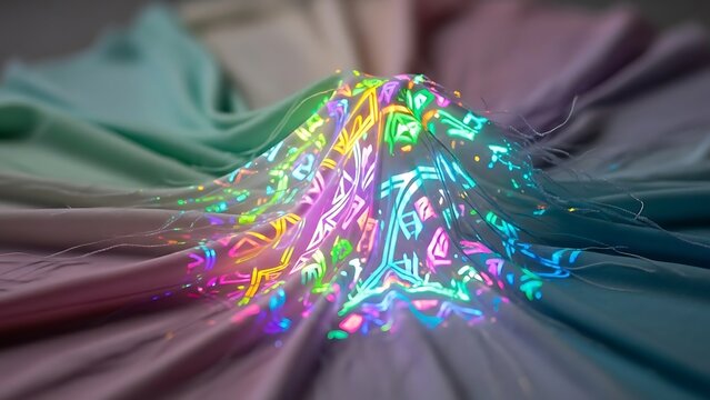 Abstract neon lights on white background - Powered by Adobe