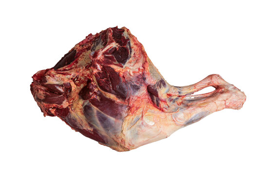 beef rear thigh on a transparent background in close-up