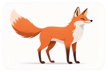 Obraz premium Cute fox illustration with bushy tail