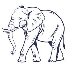 Obraz premium Clean Minimalist Elephant Icon in Modern Vector Style