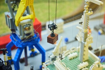 Naklejka premium Moscow, Russia. - June 18, 2025: Lego construction, close-up of the assembled compositions
