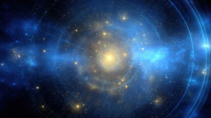 Fototapeta premium Abstract Space Nebula with Stars and Light, Cosmic Background, Science Fiction Concept Art