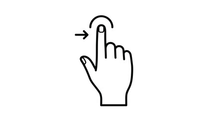 Obraz premium Vector Illustration of Hand Clicking with Finger Gesture on White Background